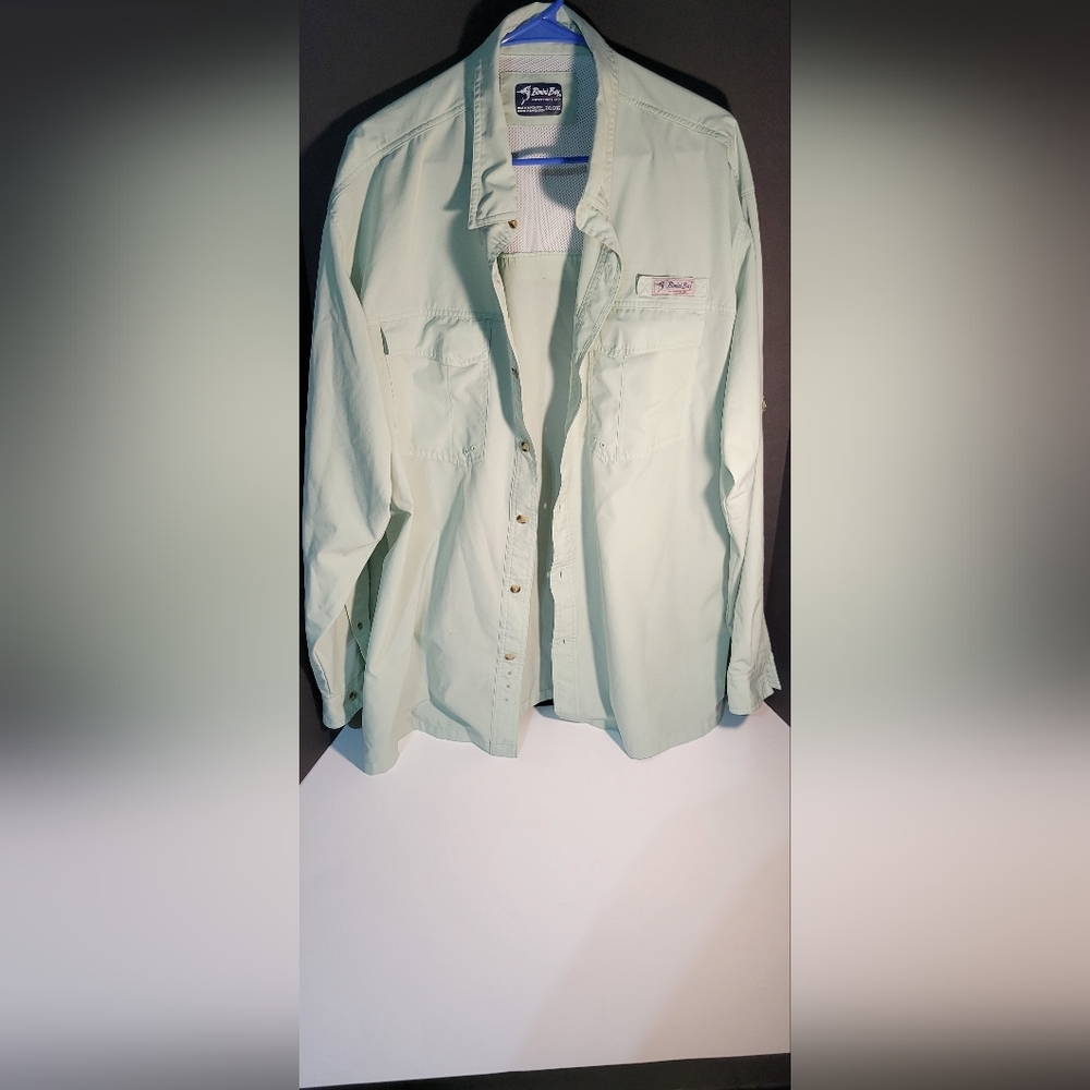 Bimini Bay Fishing Shirt 2XL Vented Long Sleeve Light Green